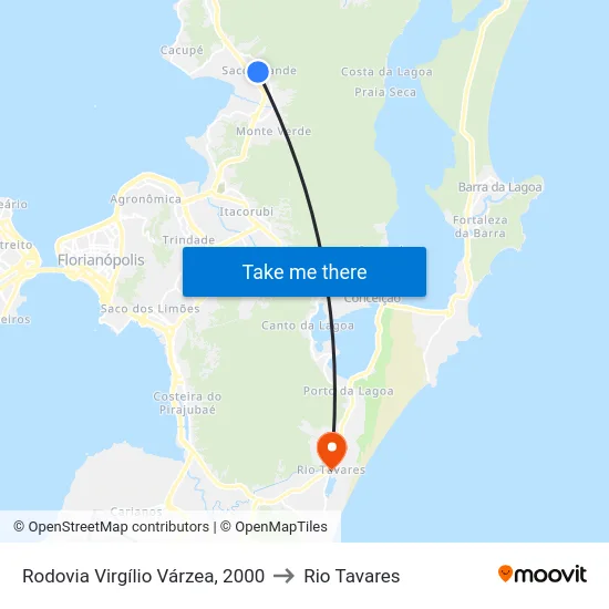 Rodovia Virgílio Várzea, 2000 to Rio Tavares map