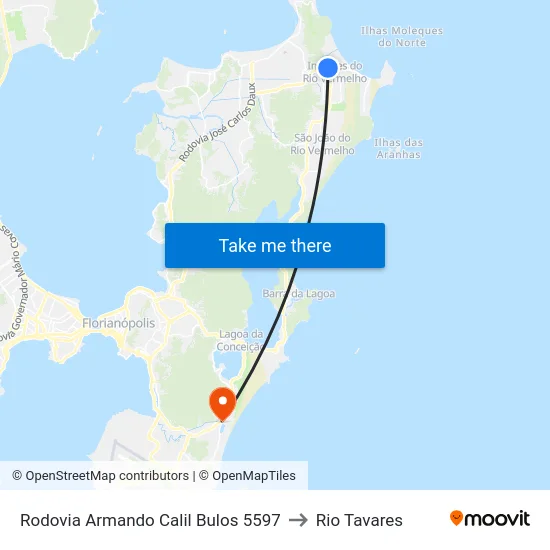 Rodovia Armando Calil Bulos 5597 to Rio Tavares map