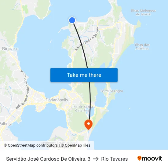 Servidão José Cardoso De Oliveira, 3 to Rio Tavares map
