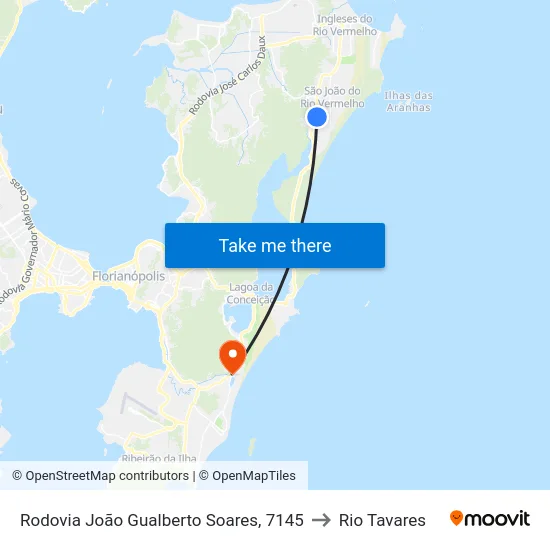 Rodovia João Gualberto Soares, 7145 to Rio Tavares map