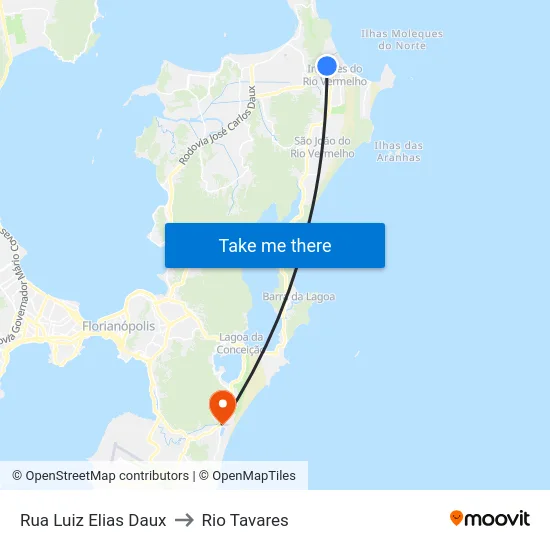 Rua Luiz Elias Daux to Rio Tavares map