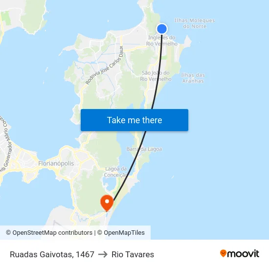 Ruadas Gaivotas, 1467 to Rio Tavares map