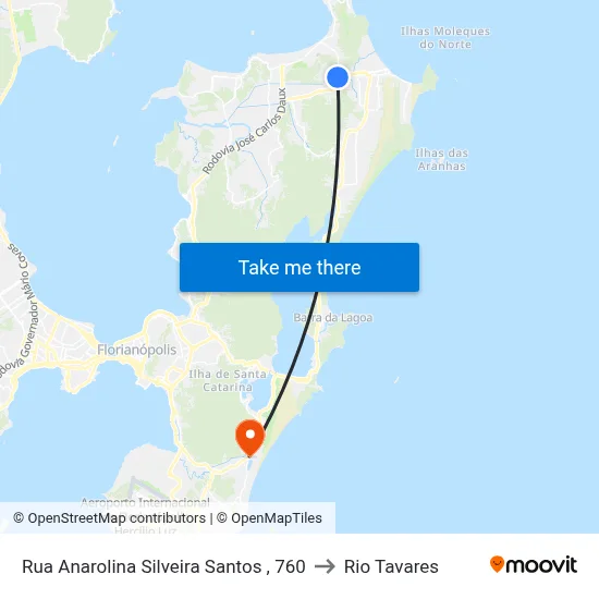 Rua Anarolina Silveira Santos , 760 to Rio Tavares map