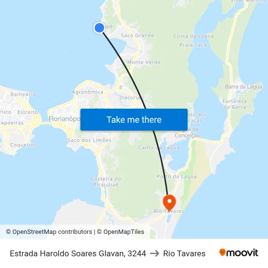 Estrada Haroldo Soares Glavan, 3244 to Rio Tavares map
