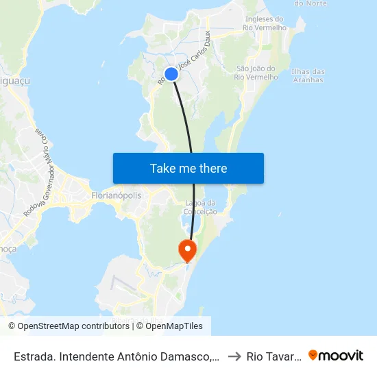 Estrada. Intendente Antônio Damasco, 162 to Rio Tavares map
