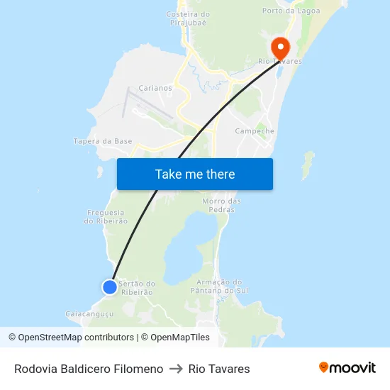 Rodovia Baldicero Filomeno to Rio Tavares map