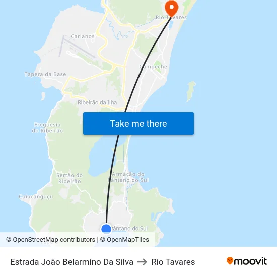 Estrada João Belarmino Da Silva to Rio Tavares map