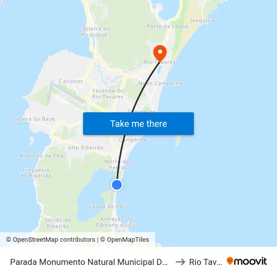 Parada Monumento Natural Municipal  Da Lagoa Do Peri to Rio Tavares map