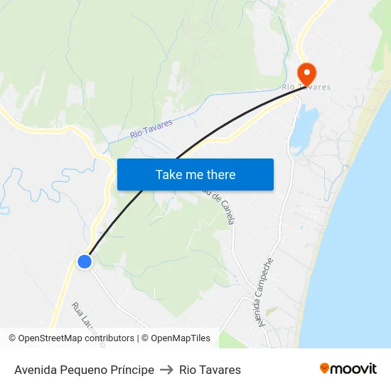 Avenida Pequeno Príncipe to Rio Tavares map