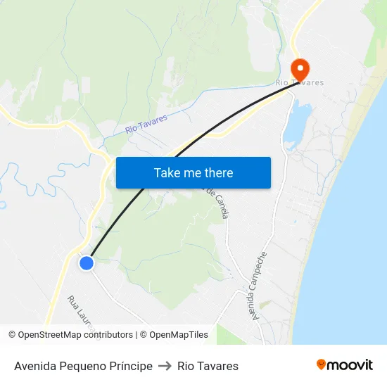 Avenida Pequeno Príncipe to Rio Tavares map