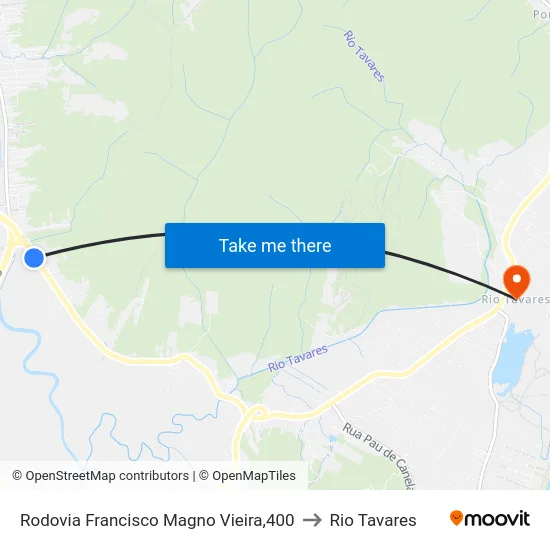 Rodovia Francisco Magno Vieira,400 to Rio Tavares map