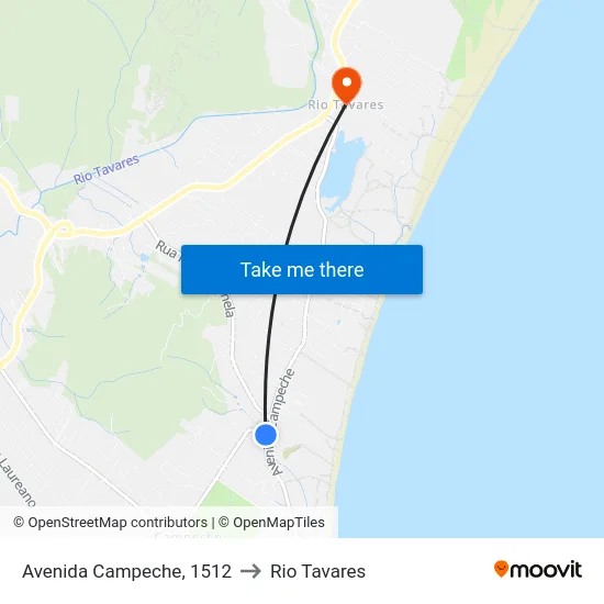 Avenida Campeche, 1512 to Rio Tavares map