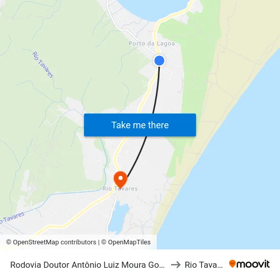 Rodovia Doutor Antônio Luiz Moura Gonzaga to Rio Tavares map