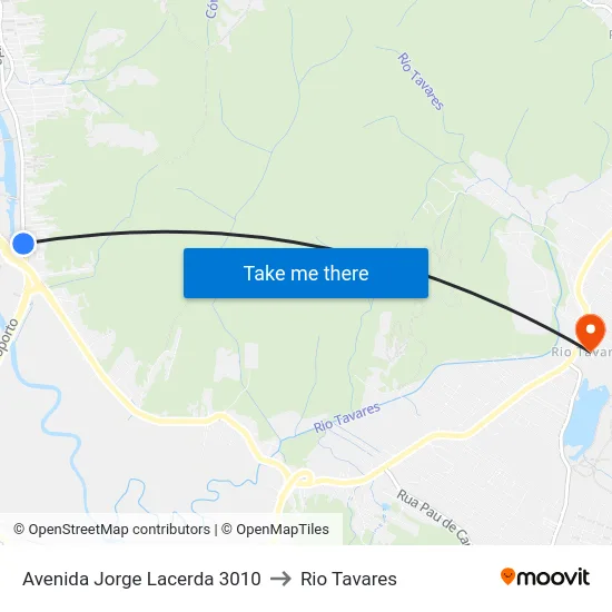 Avenida Jorge Lacerda 3010 to Rio Tavares map