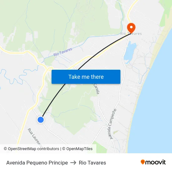 Avenida Pequeno Príncipe to Rio Tavares map