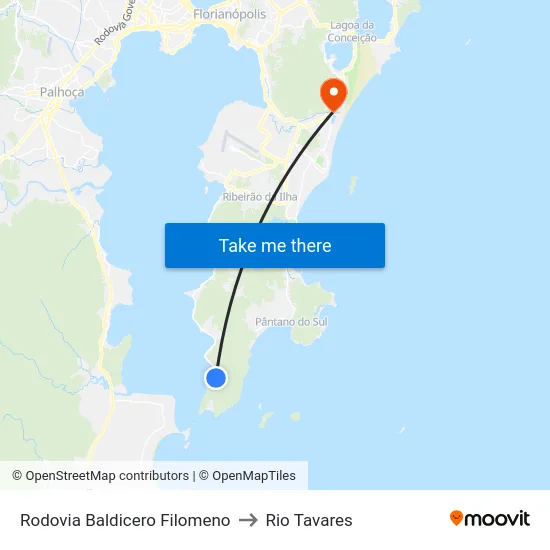 Rodovia Baldicero Filomeno to Rio Tavares map