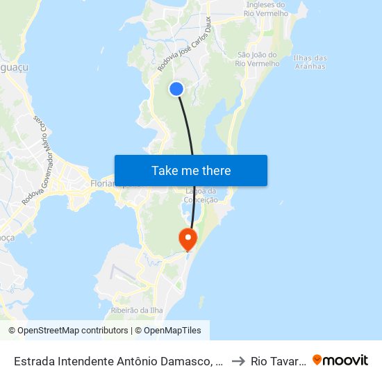 Estrada Intendente Antônio Damasco, 3170 to Rio Tavares map