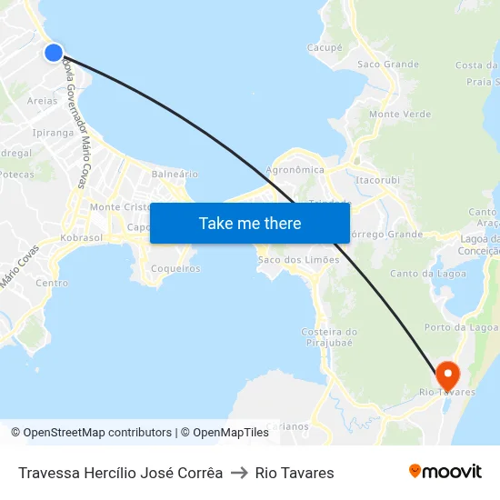 Travessa Hercílio José Corrêa to Rio Tavares map