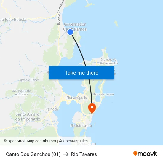 Canto Dos Ganchos (01) to Rio Tavares map