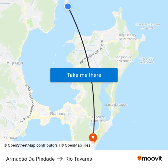 Armação Da Piedade to Rio Tavares map