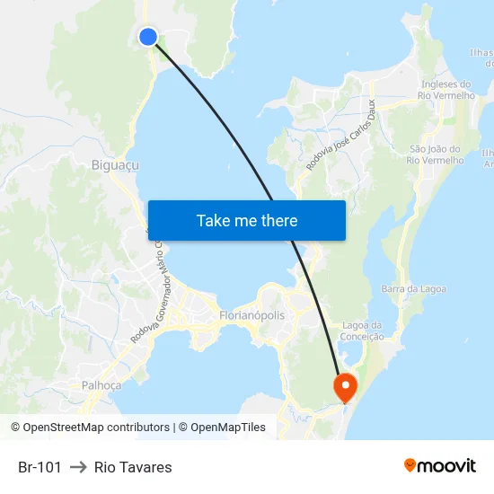 Br-101 to Rio Tavares map