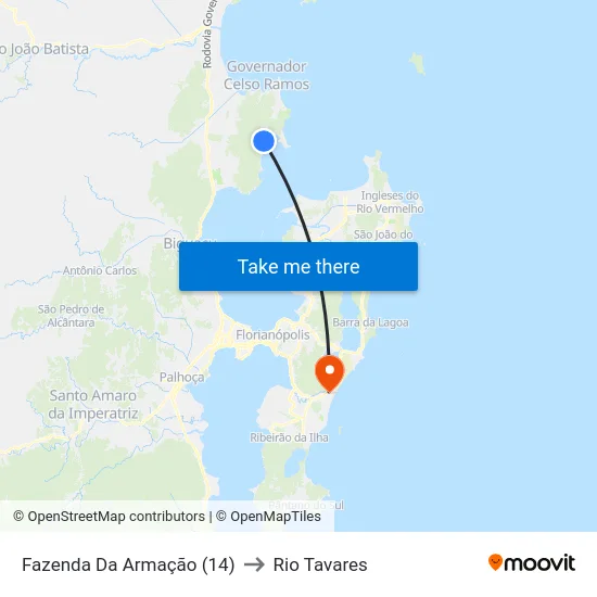 Fazenda Da Armação (14) to Rio Tavares map