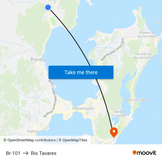 Br-101 to Rio Tavares map