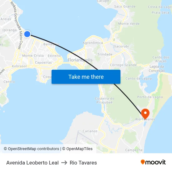 Avenida Leoberto Leal to Rio Tavares map