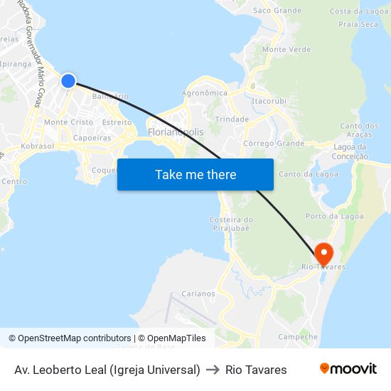 Av. Leoberto Leal (Igreja Universal) to Rio Tavares map