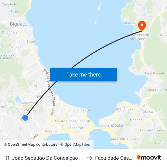 R. João Sebatião Da Conceição Filho to Faculdade Cesusc map
