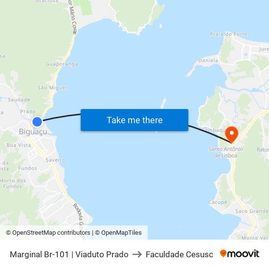 Marginal Br-101 | Viaduto Prado to Faculdade Cesusc map