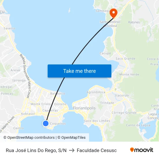 Rua José Lins Do Rego, S/N to Faculdade Cesusc map
