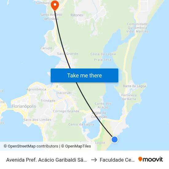 Avenida Pref. Acácio Garibaldi São Thíago to Faculdade Cesusc map