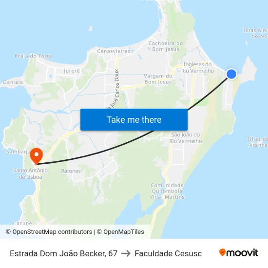 Estrada Dom João Becker, 67 to Faculdade Cesusc map