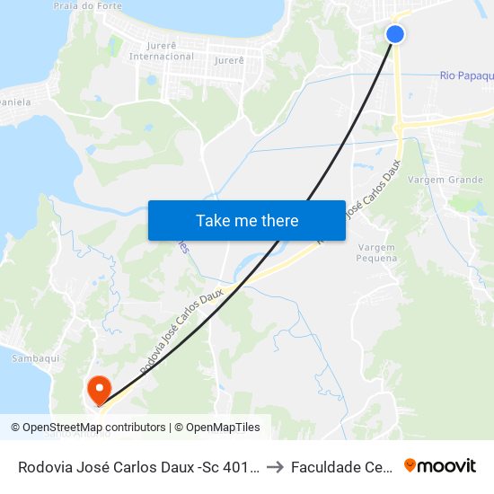 Rodovia José Carlos Daux -Sc 401, 19063 to Faculdade Cesusc map