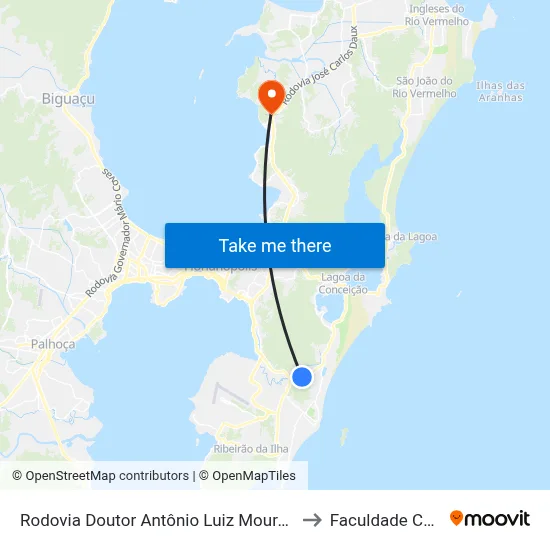 Rodovia Doutor Antônio Luiz Moura Gonzaga to Faculdade Cesusc map