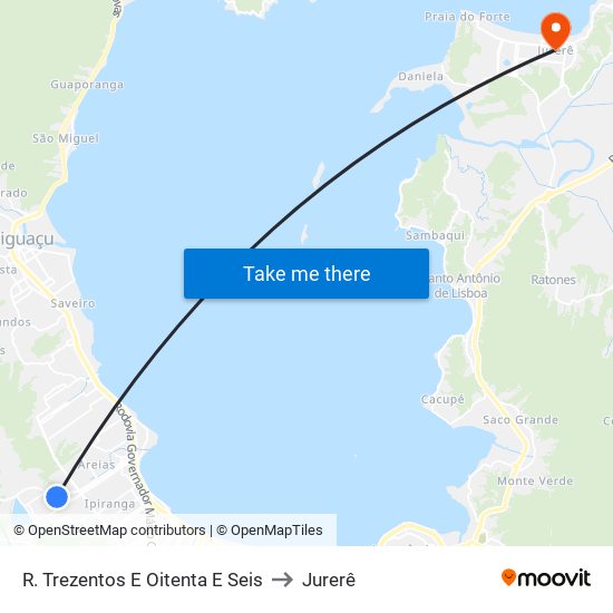 R. Trezentos E Oitenta E Seis to Jurerê map