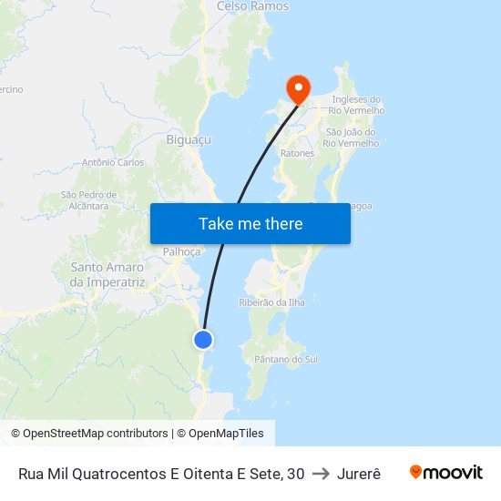 Rua Mil Quatrocentos E Oitenta E Sete, 30 to Jurerê map