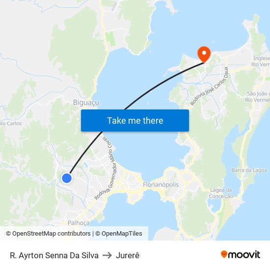 R. Ayrton Senna Da Silva to Jurerê map