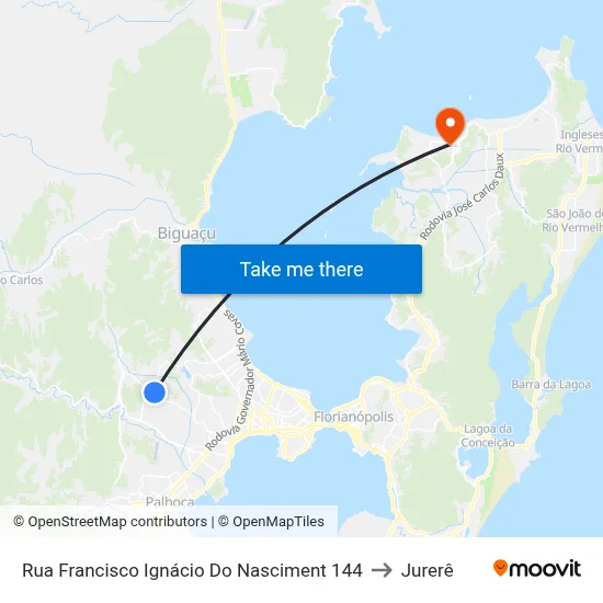 Rua Francisco Ignácio Do Nasciment 144 to Jurerê map