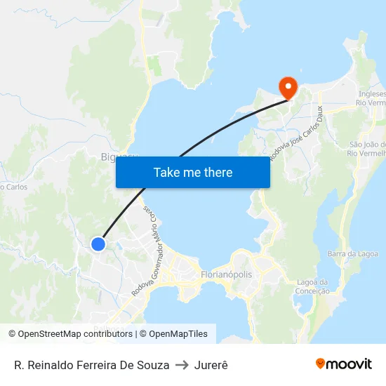 R. Reinaldo Ferreira De Souza to Jurerê map