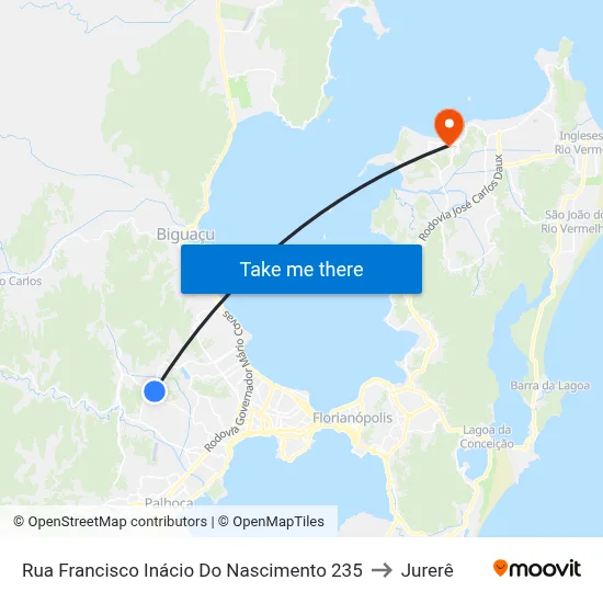 Rua Francisco Inácio Do Nascimento 235 to Jurerê map