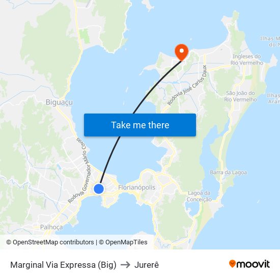 Marginal Via Expressa (Big) to Jurerê map