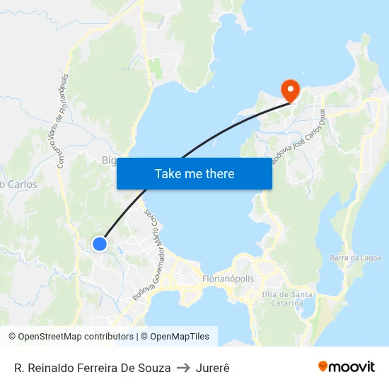 R. Reinaldo Ferreira De Souza to Jurerê map