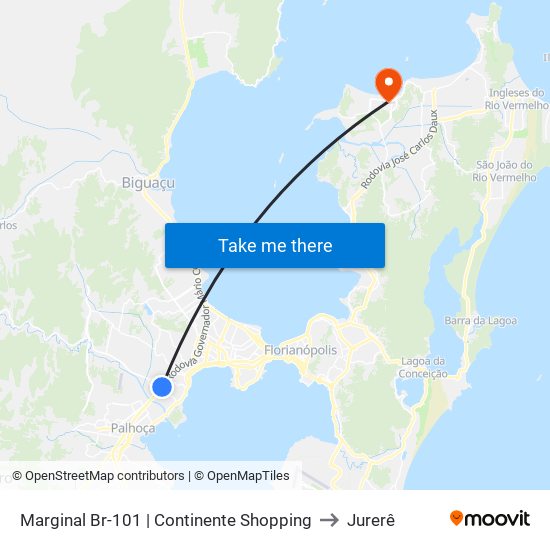 Marginal Br-101 | Continente Shopping to Jurerê map