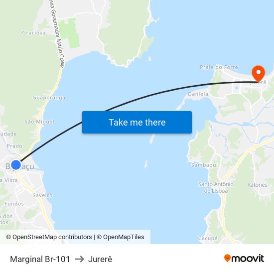 Marginal Br-101 to Jurerê map