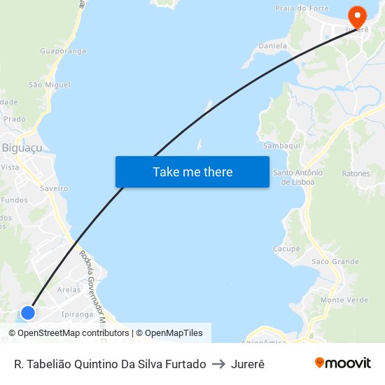 R. Tabelião Quintino Da Silva Furtado to Jurerê map