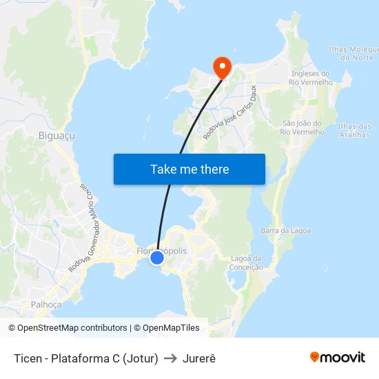 Ticen - Plataforma C (Jotur) to Jurerê map