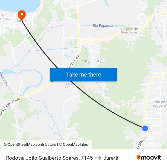 Rodovia João Gualberto Soares, 7145 to Jurerê map