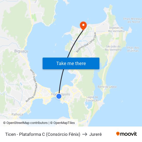 Ticen - Plataforma C (Consórcio Fênix) to Jurerê map